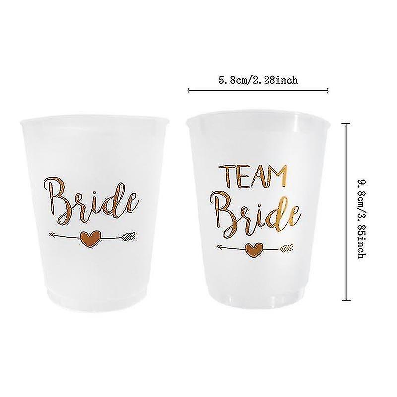 12pcs Team Bride Plastic Cup Hen Party Translucent Cups Set