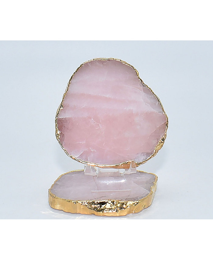 Nature's Decorations - Luxury Rose Quartz Coasters Set of 2