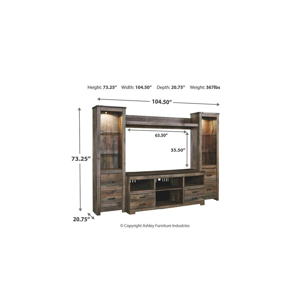 Signature Design by Ashley Trinell Brown 4 Piece Entertainment Center   104.5\