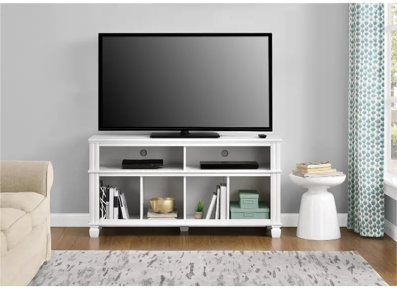 Woodcrest White 54 TV Stand