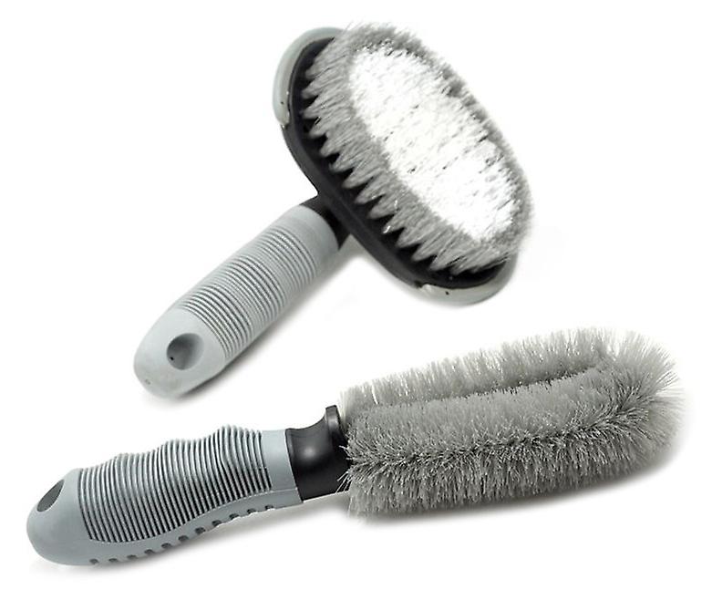 Born Pretty 2pcs Car Tire Brush Kit Car Rims Wheel Hub Cleaning Brush  Truck Motorcycle Wash Tool Non-slip Handle Wheels Brush Dust Remover