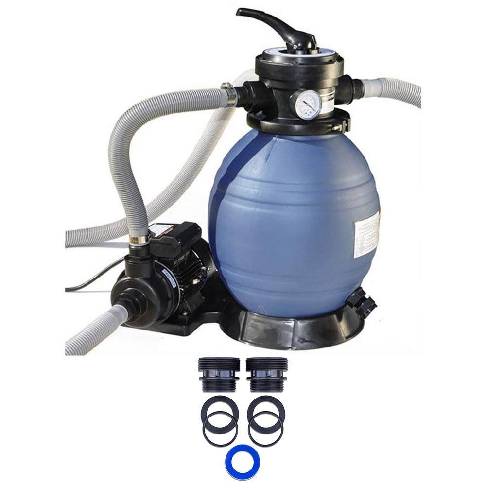 Swimline HydroTools 12 in. Pool Filter Pump and 40 mm to 1.5 in. Hose Connection Kit 71225 + 71002