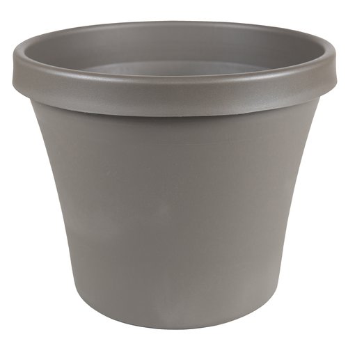 Bloem 6.5" x 6.5" x 5.5" Round Taupe Plastic and Resin Solid Print Plant Planter