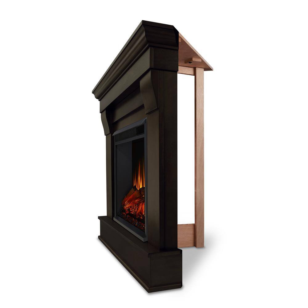 Real Flame Chateau 41 in. Corner Electric Fireplace in Dark Walnut 5950E-DW