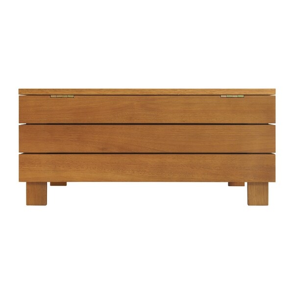 Barton Outdoor Eucalyptus Wood Coffee Table with Lift Top Storage Compartment