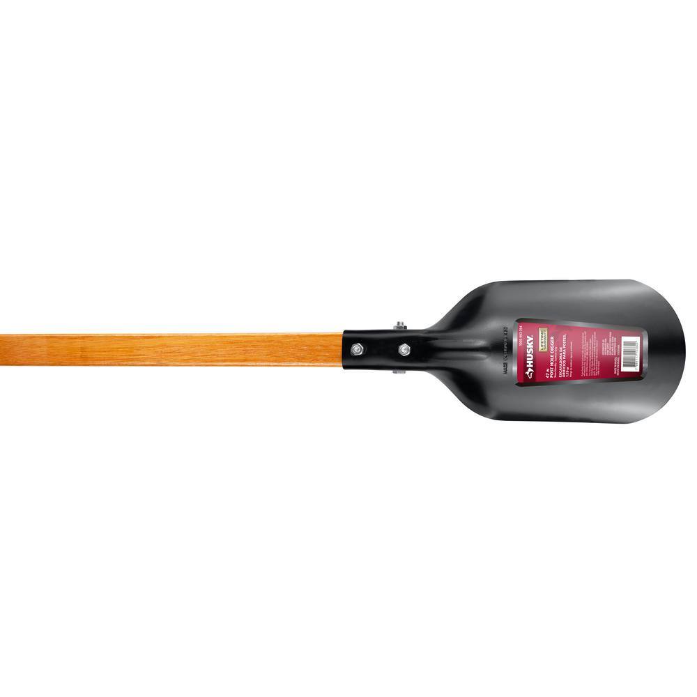 Husky 47 in. L Wood Handle Carbon Steel Post Hole Digger with Grip 77570-950