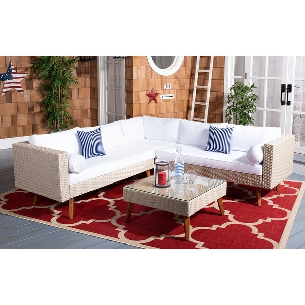 SAFAVIEH Outdoor Living Analon Outdoor Sectional Set