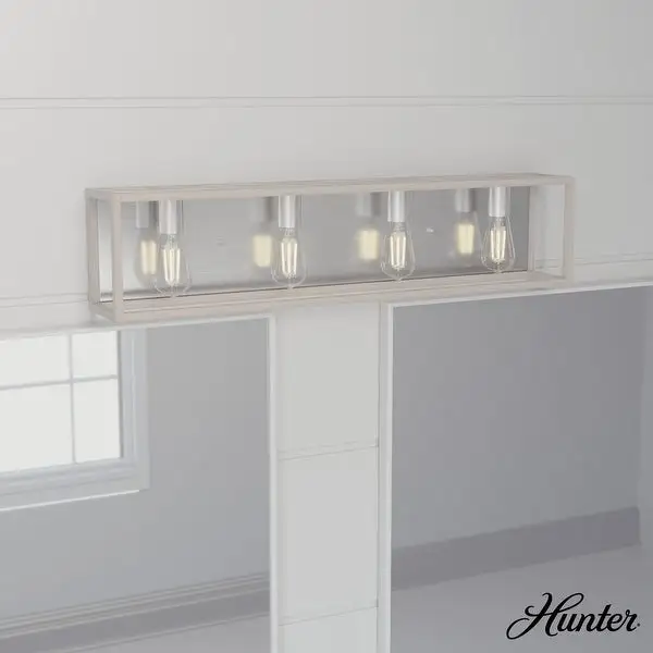 Hunter Squire Manor 4-Light Vanity Wall Light Damp Rated, Modern Farmhouse