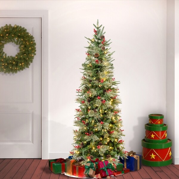 National Tree Company 6 ft. Virginia Pine Slim Tree with LED Lights