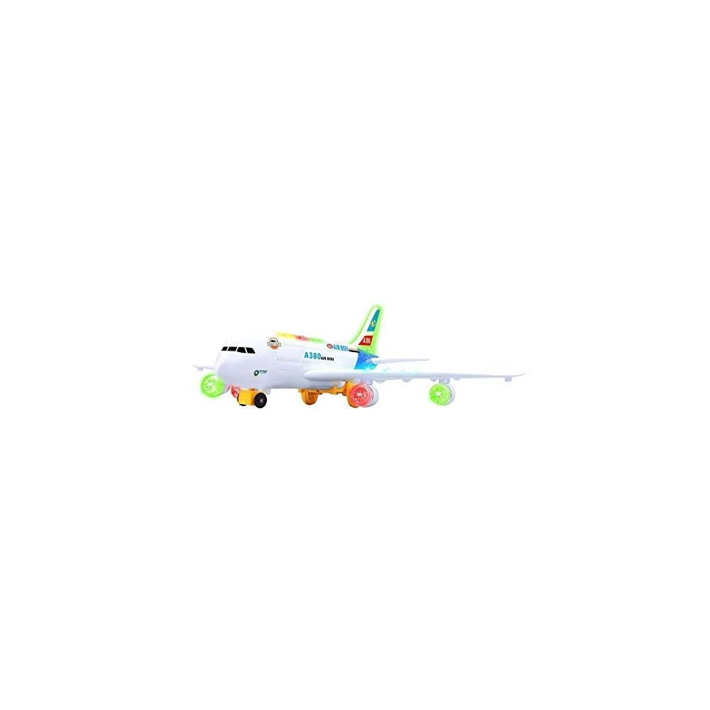 Top Race A380 Airplane Toys for 3，4，5，6 Years Old and Up | Plane Toy Model with Lights and Music， Bump and Go Airplane Toy for Boys and Girls