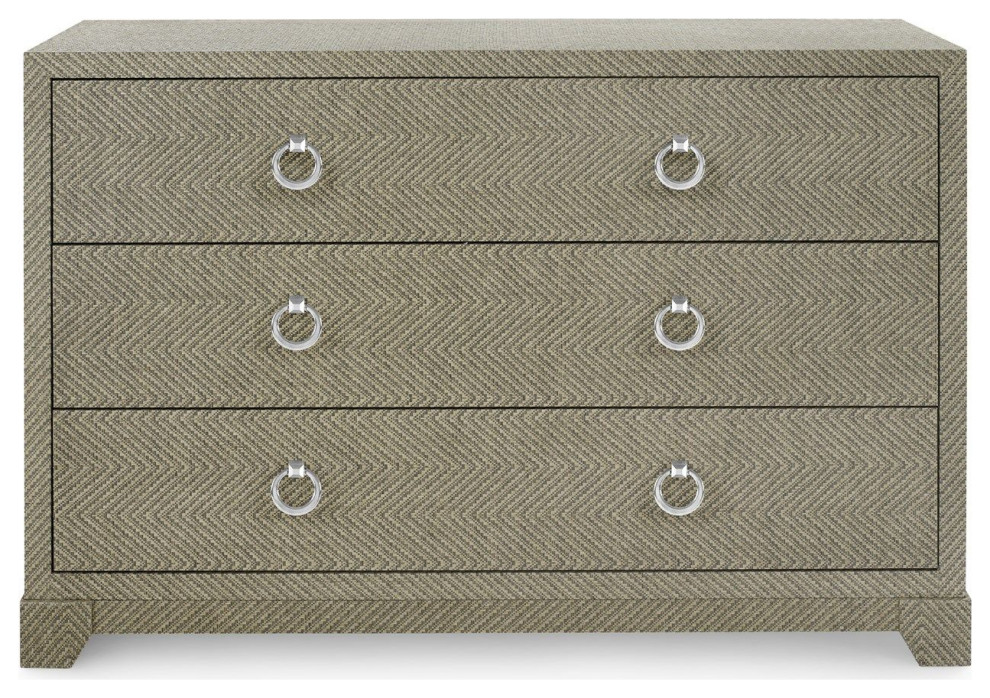 Brittany Large 3 Drawer  Gray Tweed   Transitional   Accent Chests And Cabinets   by Old Bones Co.  Studios  Houzz