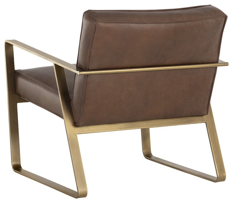 Kristoffer Lounge Chair  Vintage Caramel Leather   Contemporary   Armchairs And Accent Chairs   by Sunpan Modern Home  Houzz