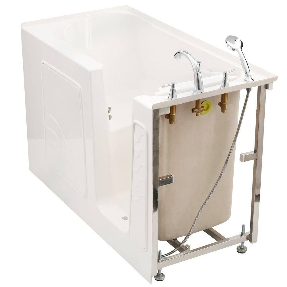 Universal Tubs Builder's Choice 53 in. Right Drain Quick Fill Walk-In Soaking Bath Tub in White B2653RWS