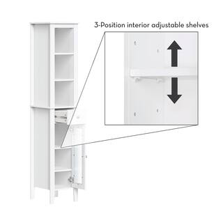 RiverRidge Home Prescott 11.75 in. W x 60 in. H x 13 in. D Slim Tall Cabinet in White 06-163