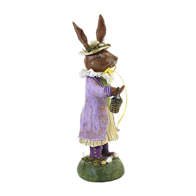 Charles Mcclenning Rachel Rabbit One Figurine 12 75 Inches Easter Eggs Bonnet 24196 Polyresin Purple