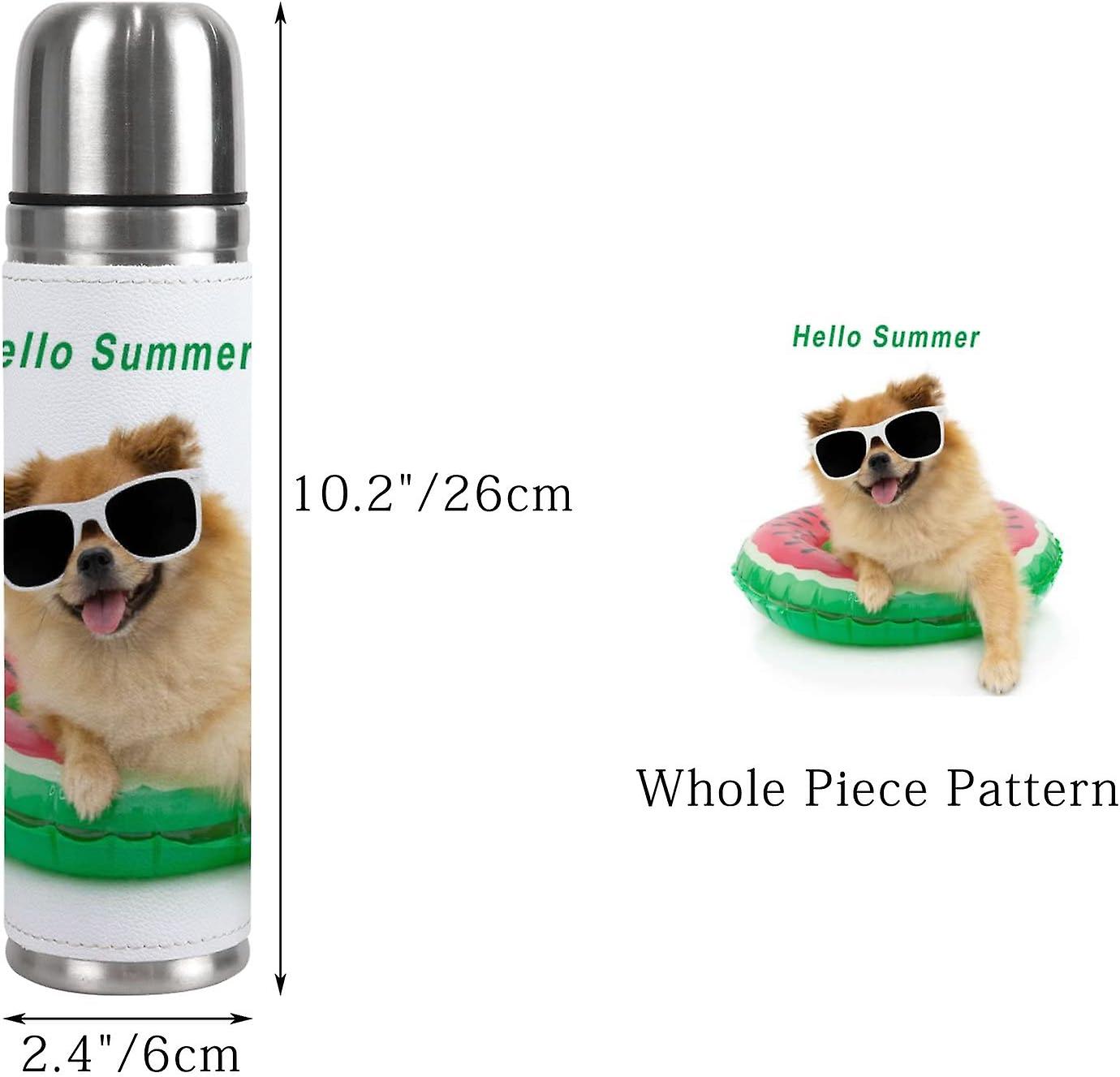 Insulated Mug Stainless Steel Water Bottle Summer Puppy Dog Portrait Vacuum Cup Travel Mug For School Office