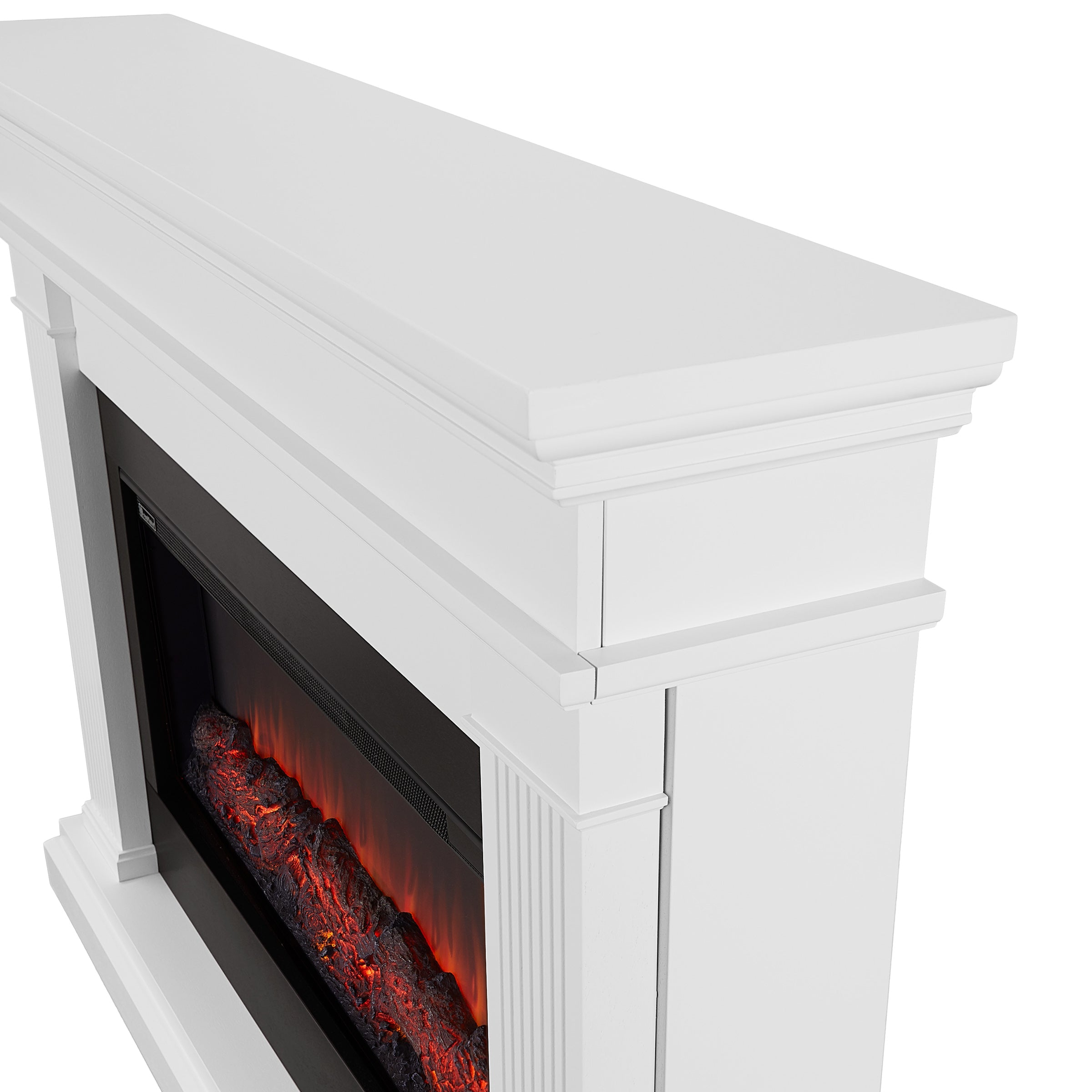 Real Flame Beau Amish Style Solid Wood Electric Fireplace in White