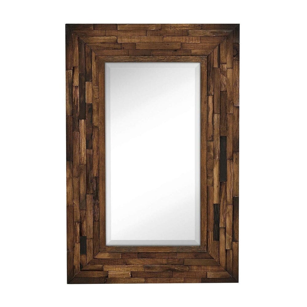 Rustic Natural Wood Framed Wall Mirror (24