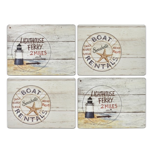 Pimpernel Coastal Signs Set Of 4 Placemats 15 7 X 11 7 Inch