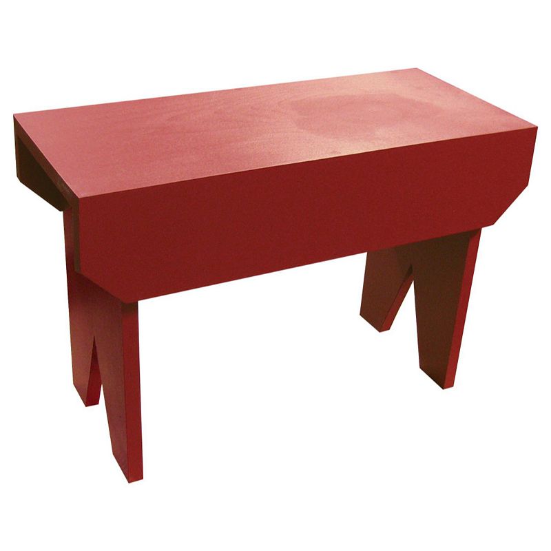 24 Red Simple Rectangular Comfortable Bench