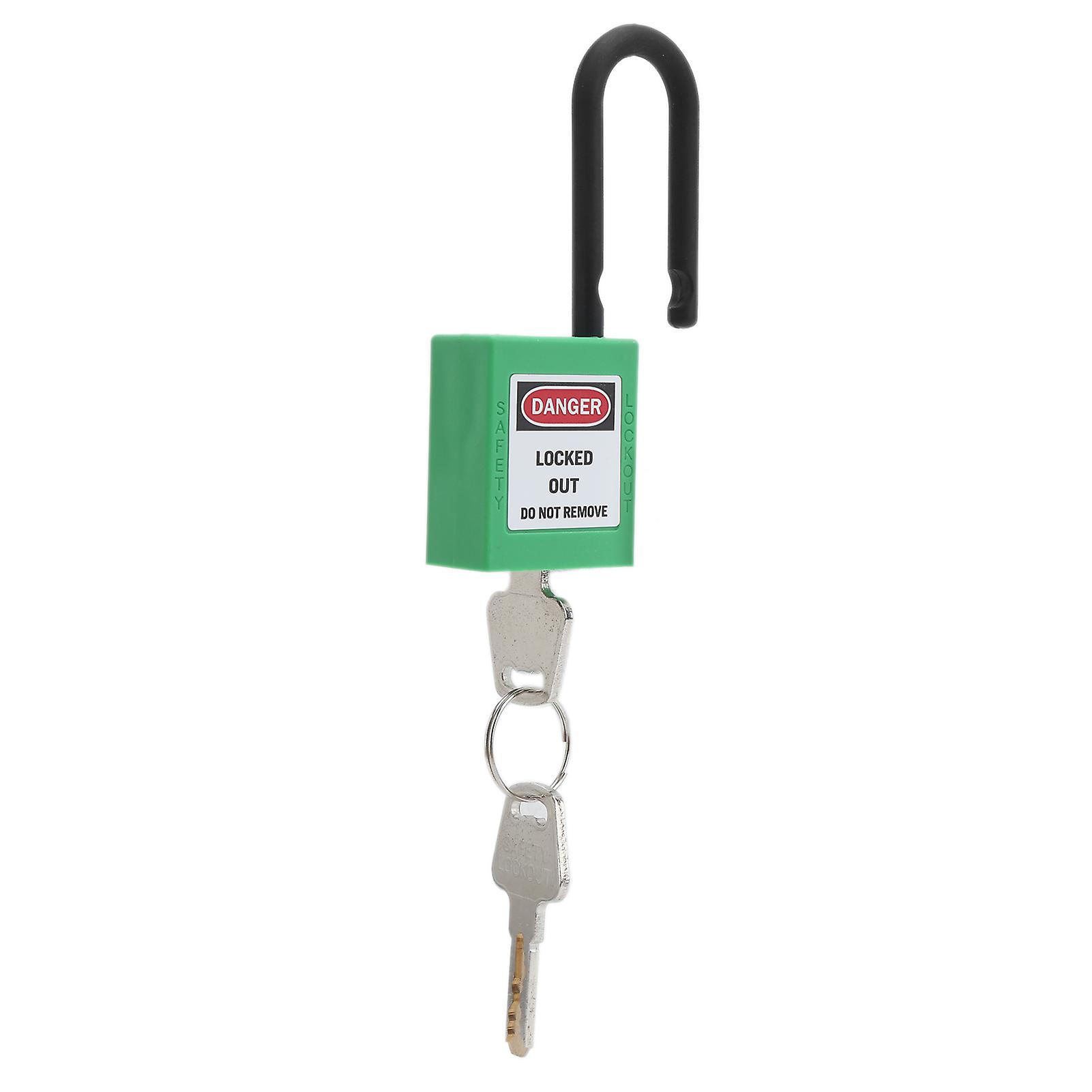 38mm/1.5in Safety Padlock Engineering Insulation Dustproof With 2 Keys For Factories Construction Sites Hospitalsgreen