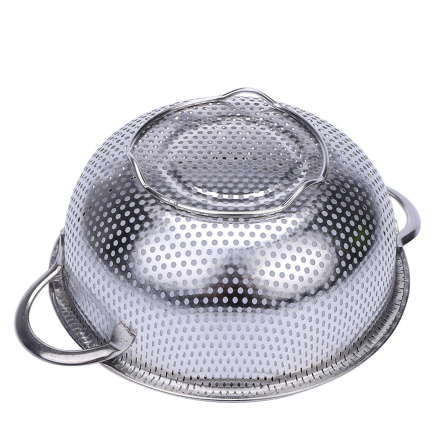 Stainless Steel Colanders With Handle，colander Perforated Strainer For Kitchen Pasta/vegetable/rice