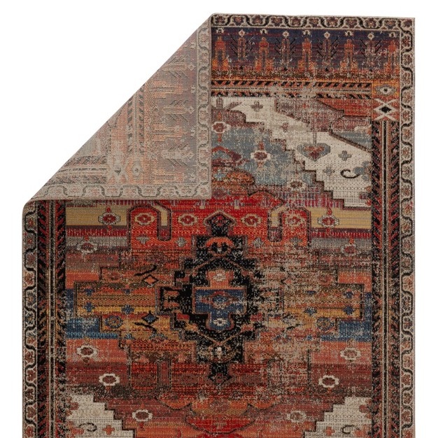 Cicero Indoor outdoor Medallion Area Rug Orange Jaipur Living