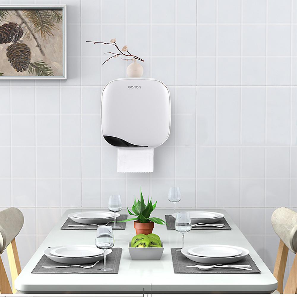 Grey Menen Paper Towel Dispenser Wall Mounted Paper Towel Holder Dispenser Bathroom Toilet Tissue Dispenser Home Kitchen Paper Towel Dispenser