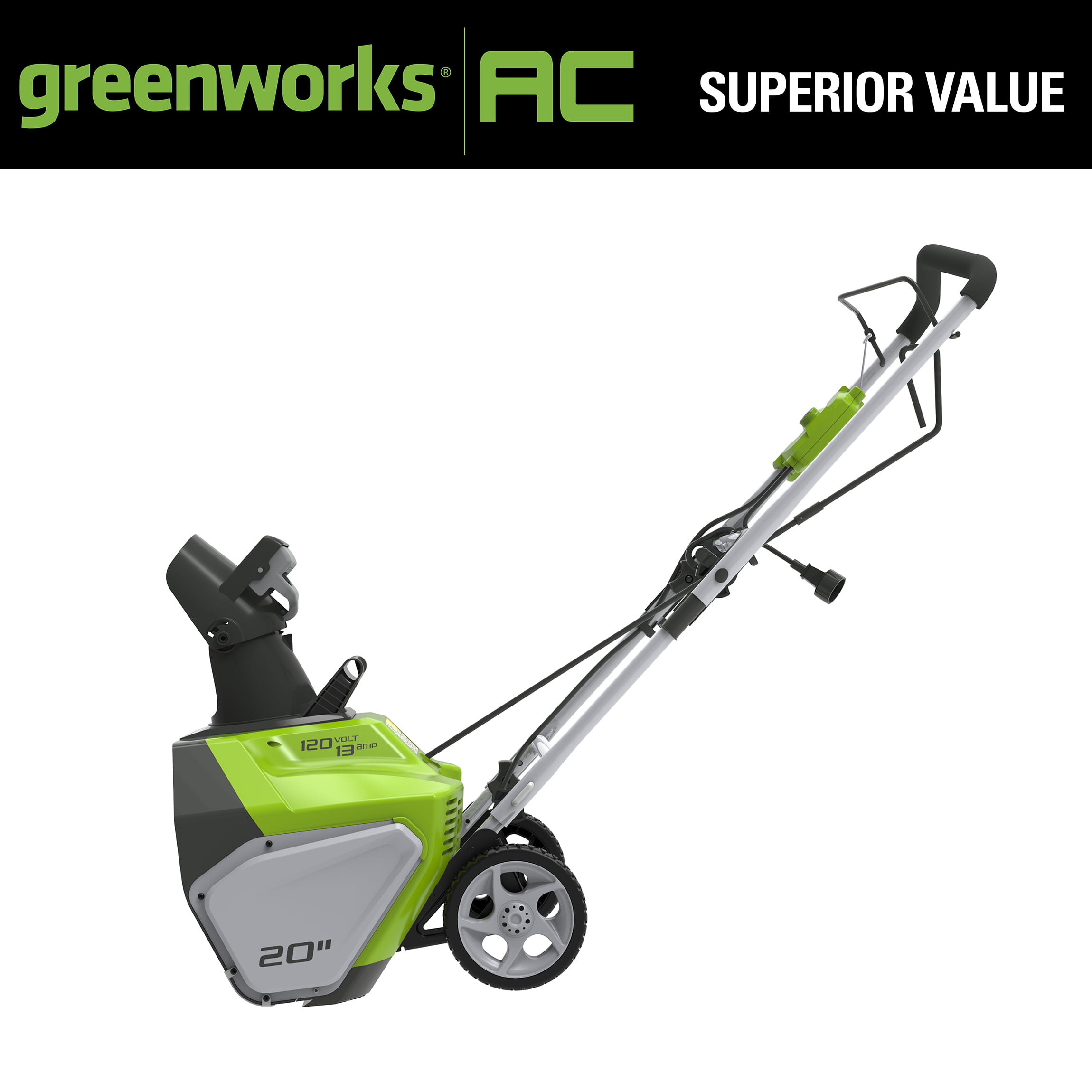 Greenworks 13 Amp 20 in. Corded Electric Snow Thrower， 2600502