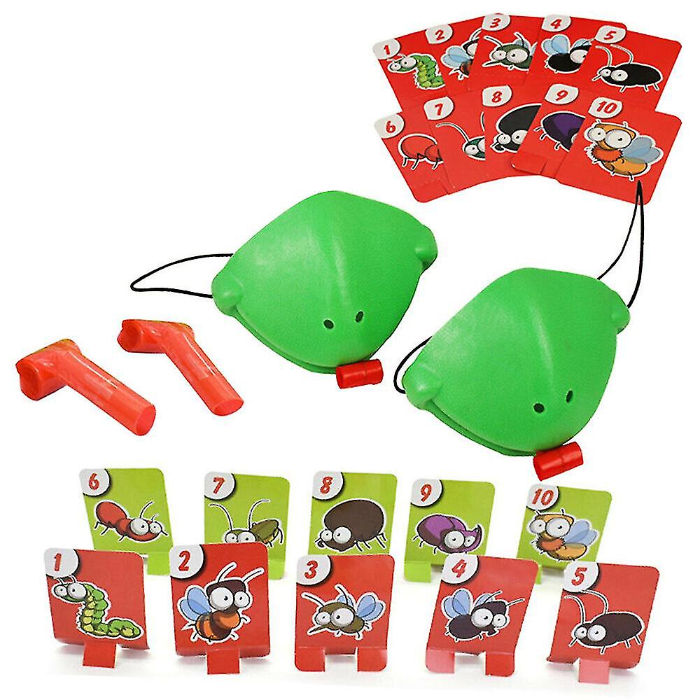 2 Pack Frog Tongue Toy Frog Mouth Take Card Tongue Tic-tac Chameleon Funny Kids Family Party Board Game