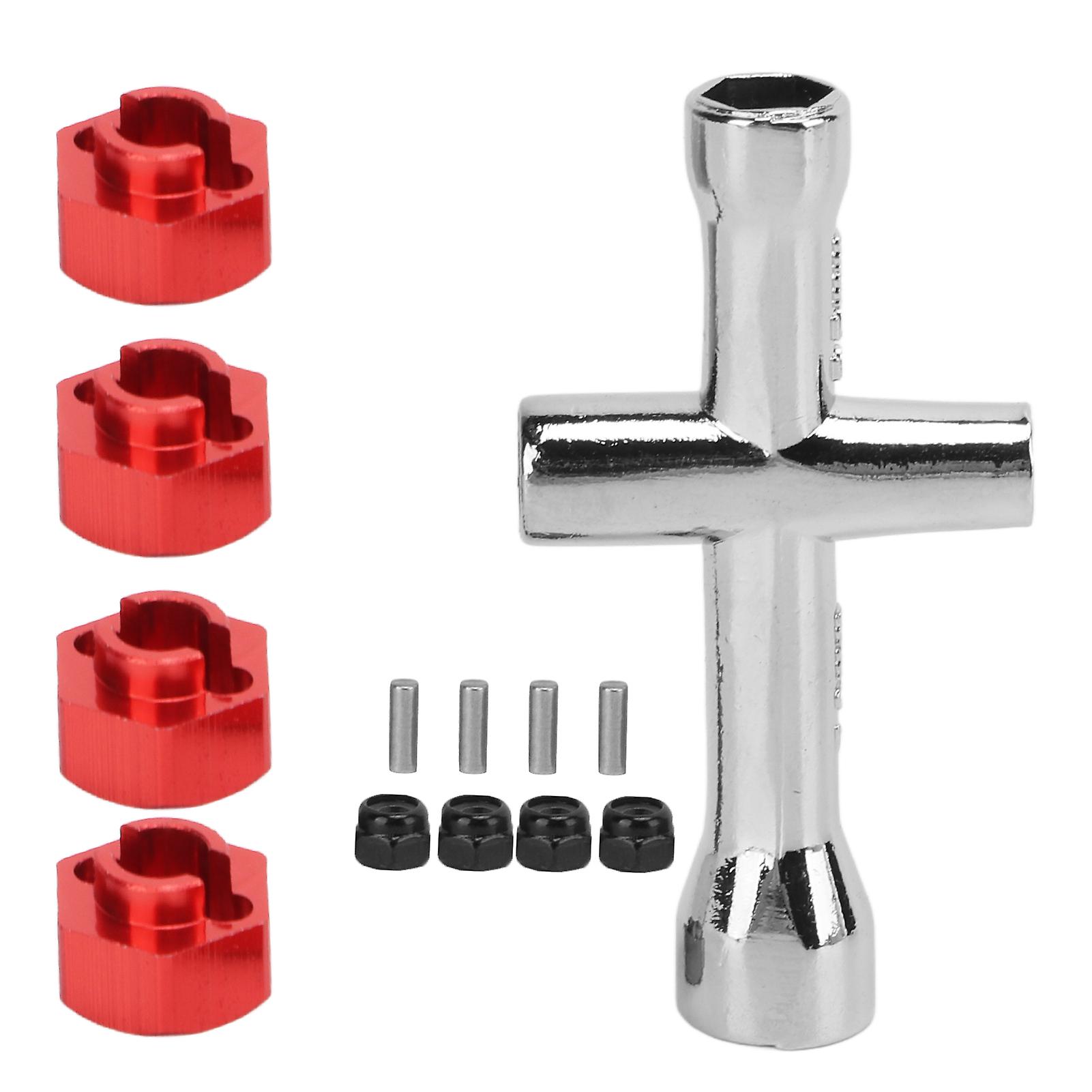 Scx2424 Rc Combiner Cross Wrenches Kit 7mm Aluminum Alloy Rc Maintenance Parts For Axial Scx24 1/24 Rc Carred