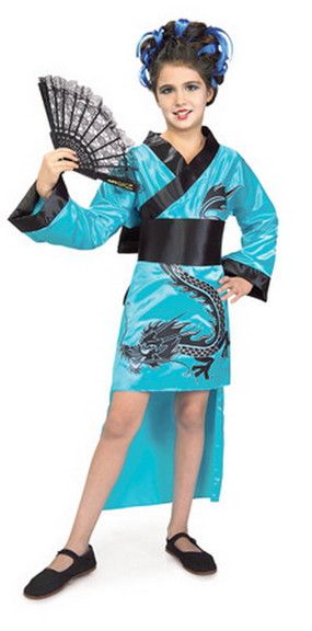 Rubie's RUB 882486L Teal Dragon Girl Child Costume