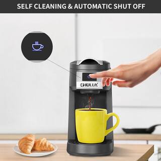 Edendirect Rebin One Cup Matte Black Single Serce Coffee Maker for Capsule K-Cup Pod Reusable Filter with Automatic Shut-Off HJRY23040101