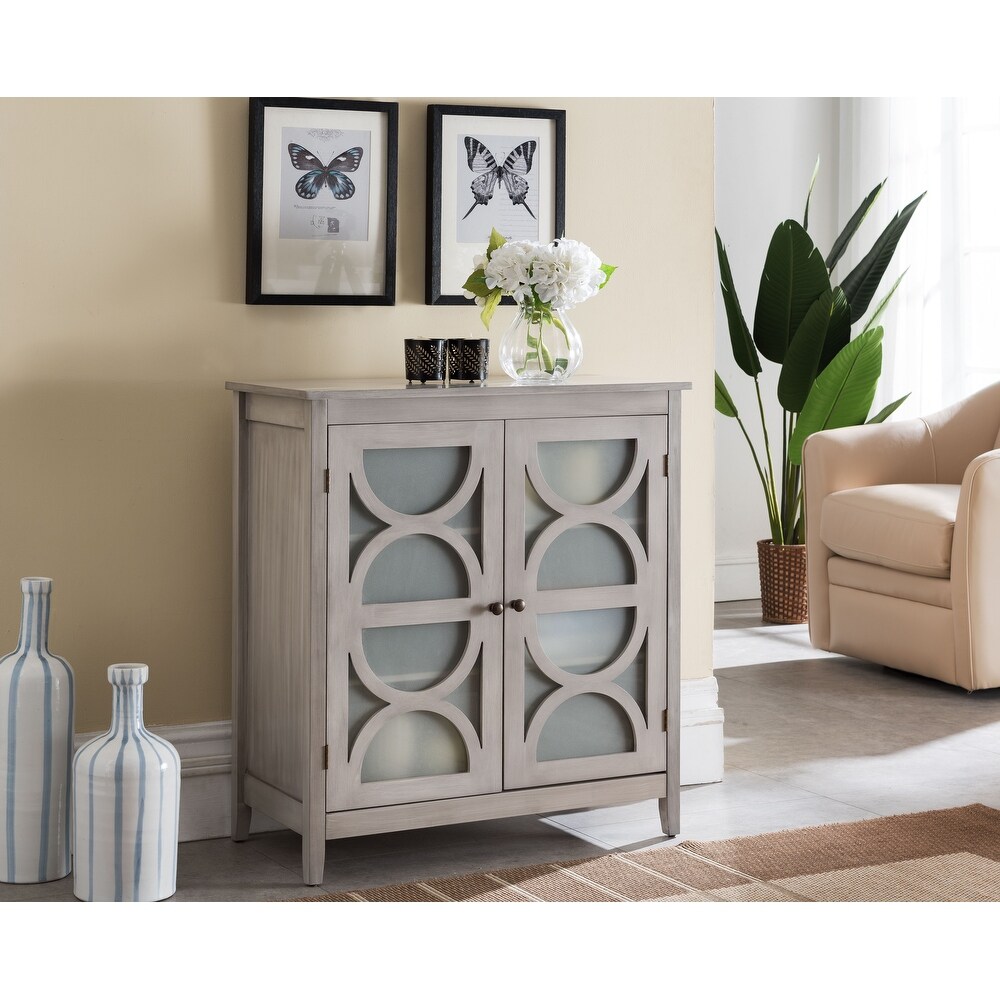 Contemporary 2 Shelves Wash Grey Console Table