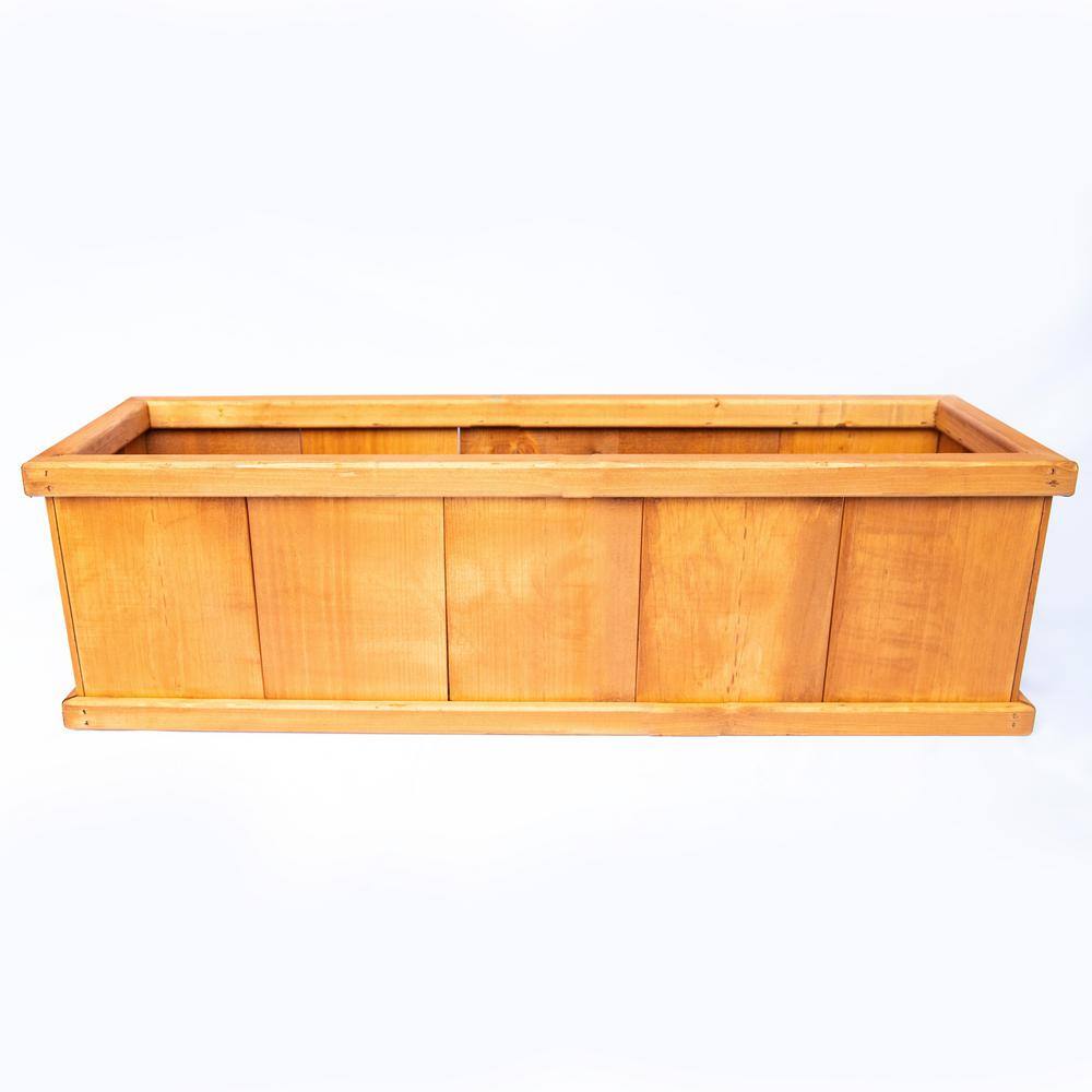 Vigoro 39.5 in. Brooklin Stained Brown Wood Planter Box (39.5 in. L x 11.5 in. W x 11.5 in. H) PCWP-9880