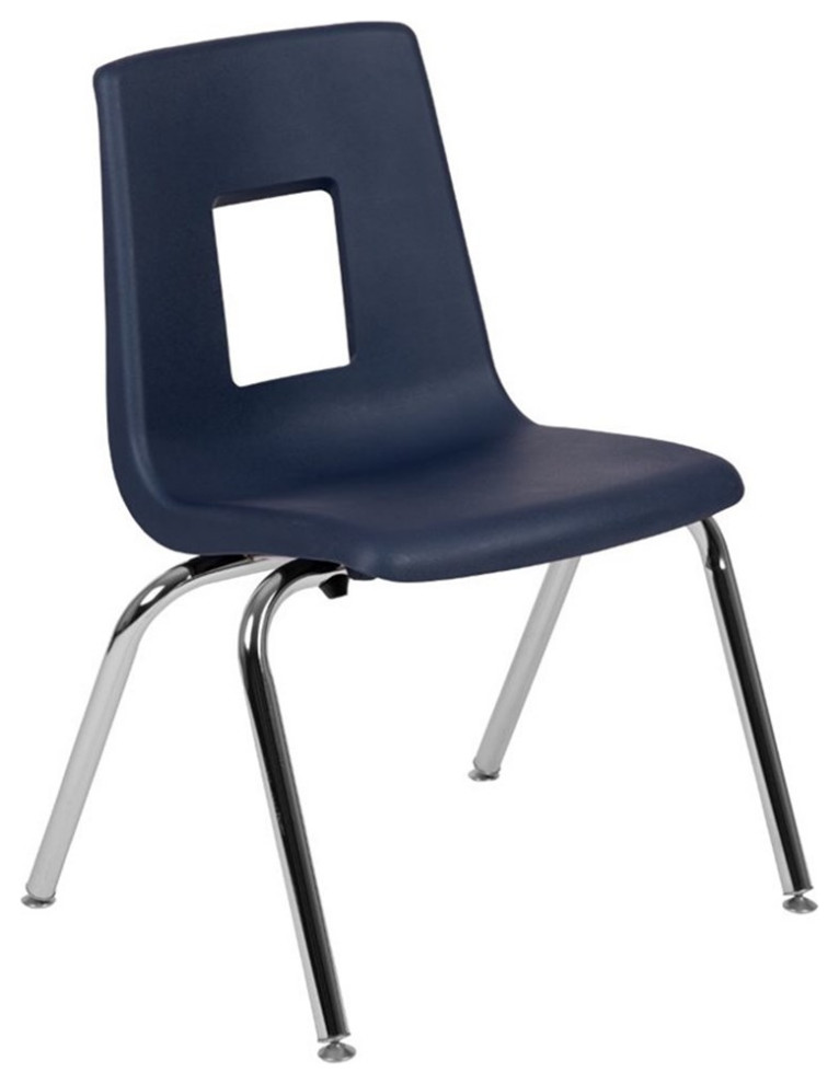 Flash Furniture Advantage Student Stack School Chair   14 Inch In Navy   Contemporary   Dining Chairs   by Homesquare  Houzz