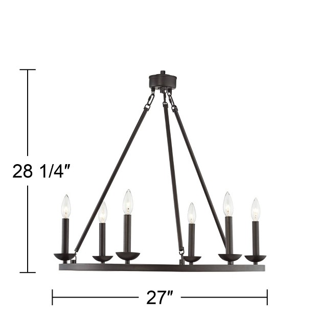 Wide Industrial 6 light Fixture For Dining Room House Kitchen Island Entryway Bedroom