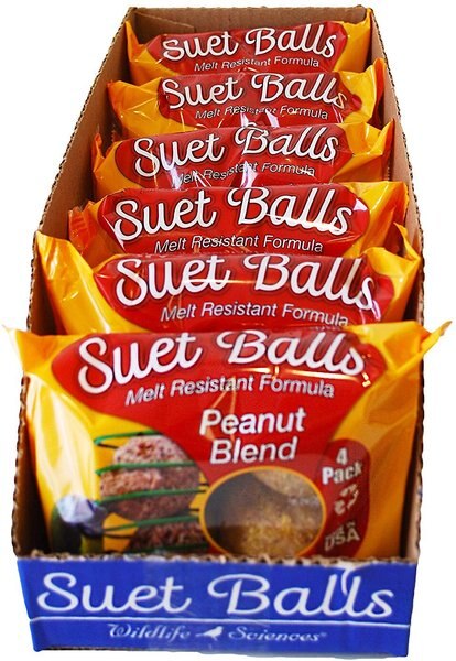 Wildlife Sciences Peanut Blend Suet Balls Wild Bird Food， 6 count