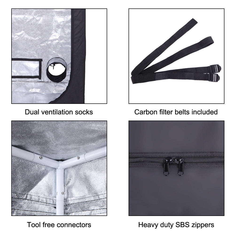 Lowestbest Grow Tent for Plant， Hydroponic Mylar Tent Reflective Garden Growing Dark Room with Observation Window， Indoor Grow Tent Room