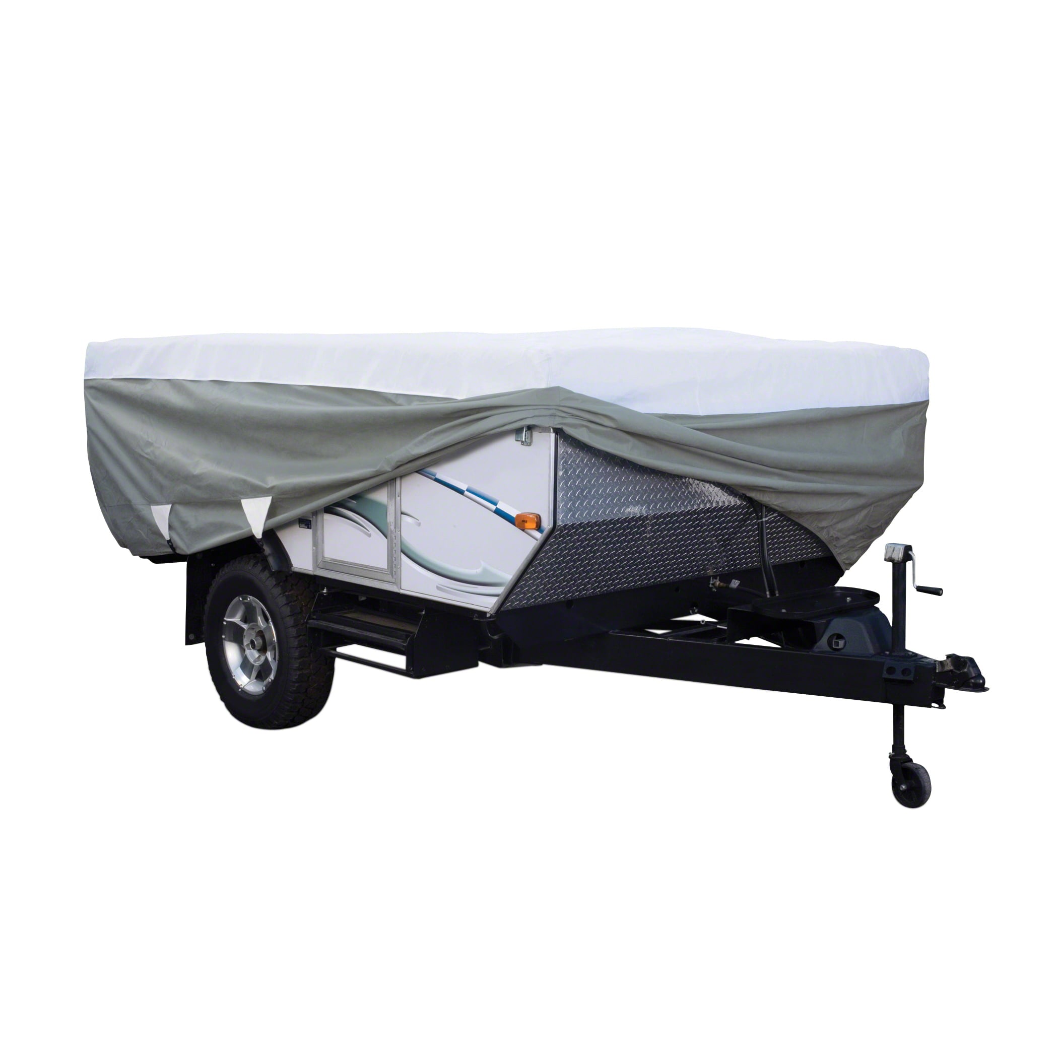 Classic Accessories Over Drive PolyPRO 3 Deluxe Pop-Up Camper Trailer Cover， Fits 8' - 10' Trailers， Max Weather Protection with 3-Ply Poly Fabric Roof RV