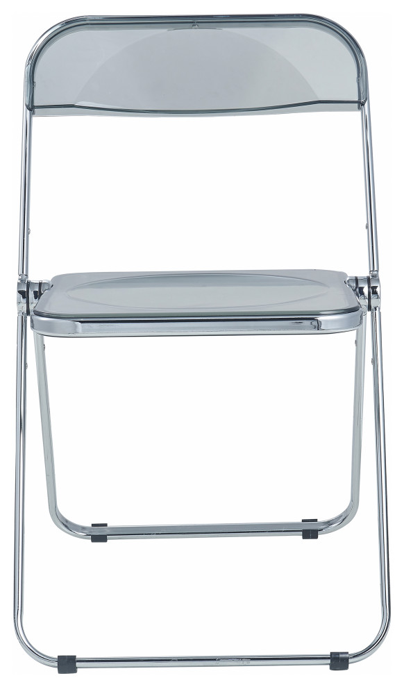 Acrylic Folding Chair  Metal Frame  Set of 2  Transparent Black  LF19TBL2   Contemporary   Folding Chairs And Stools   by clickhere2shop  Houzz