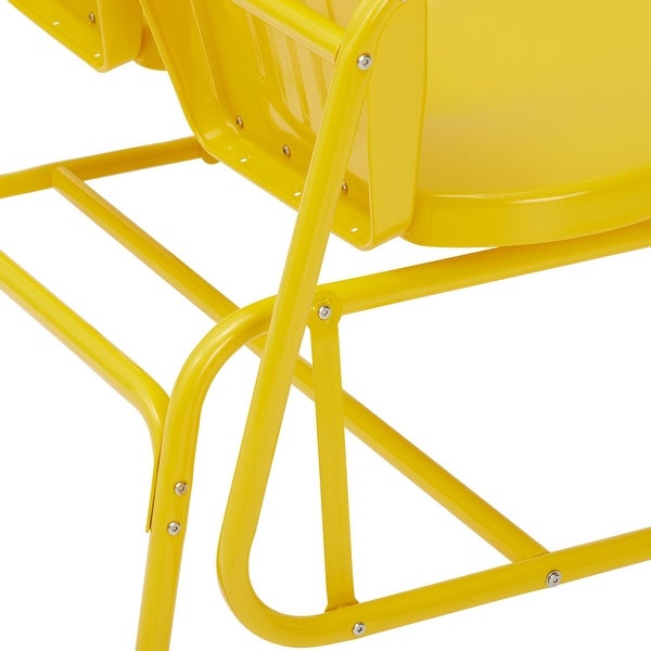 Yellow Outdoor Steel Glider Outdoor Glider Benches - Overstock - 36096072