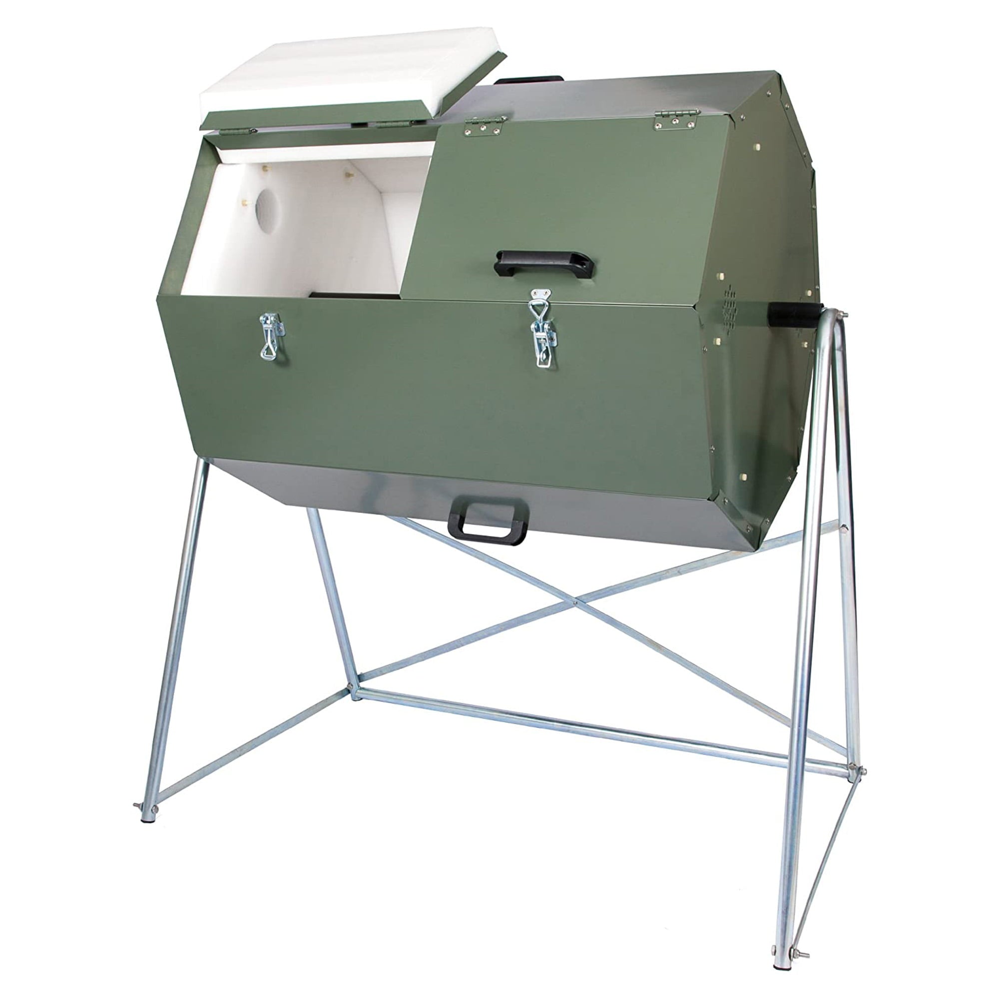 Jora Composters JK270A 70 Gallon Dual Chamber Steel Compost Tumbler Bin