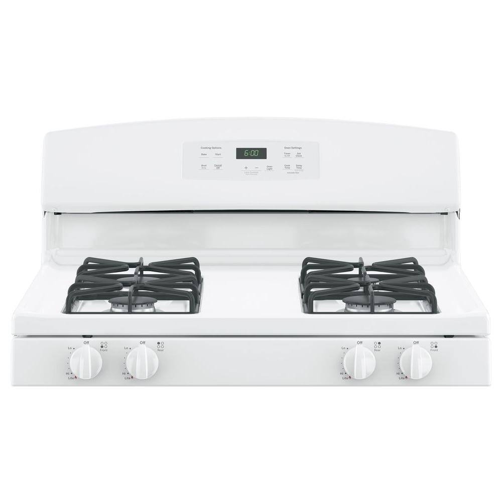 GE 30 in. 4.8 cu. ft. Freestanding Gas Range in White JGBS60DEKWW