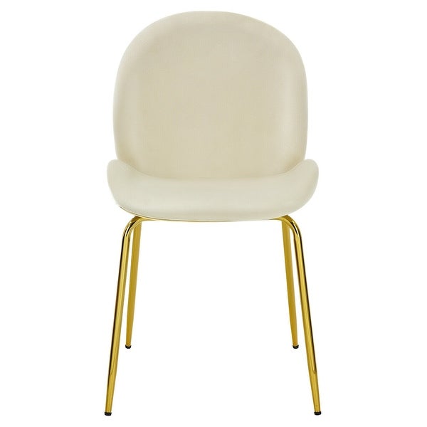 Set of 2 Velvet Accent Chairs with Gold Metal Legs - 19