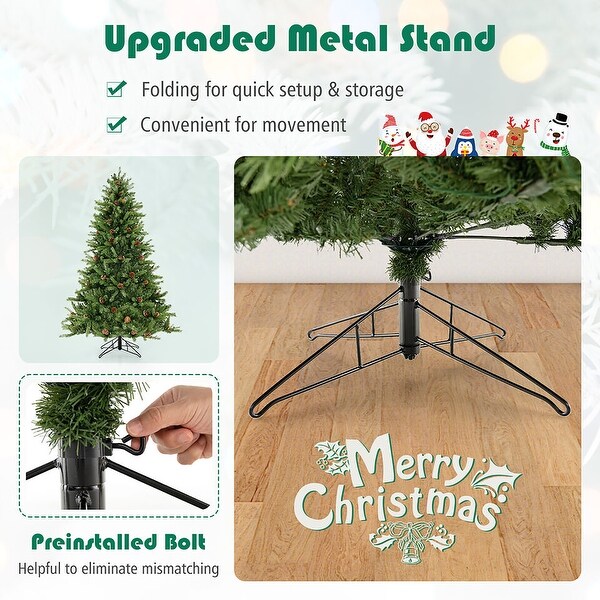 Gymax 6 FT PreLit New PE and PVC Christmas Tree 3Minute Quick Shape