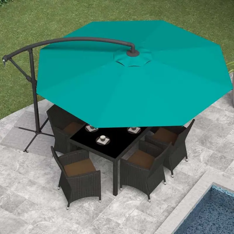 Turquoise Blue Offset Patio Umbrella