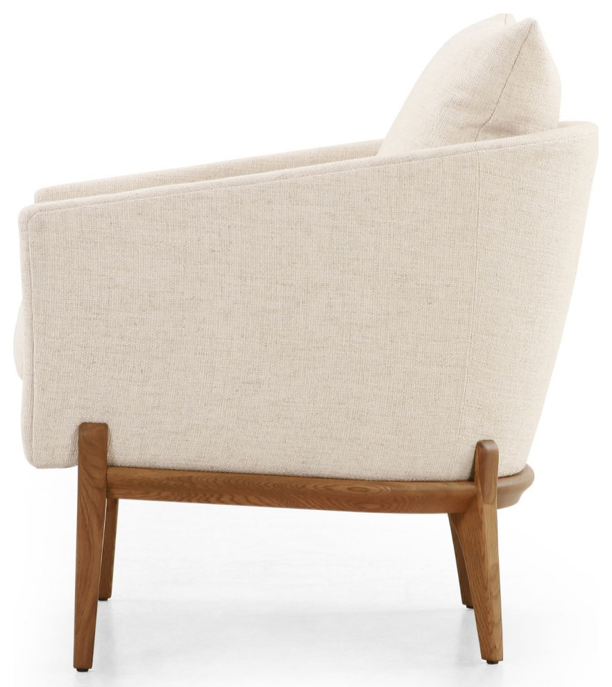 Copeland Thames Cream Chair   Midcentury   Armchairs And Accent Chairs   by Zin Home  Houzz