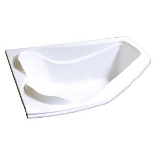 MAAX Cocoon 5 ft. Acrylic End Drain Corner Drop-in Air Bath Tub in White 102724-108-001-000