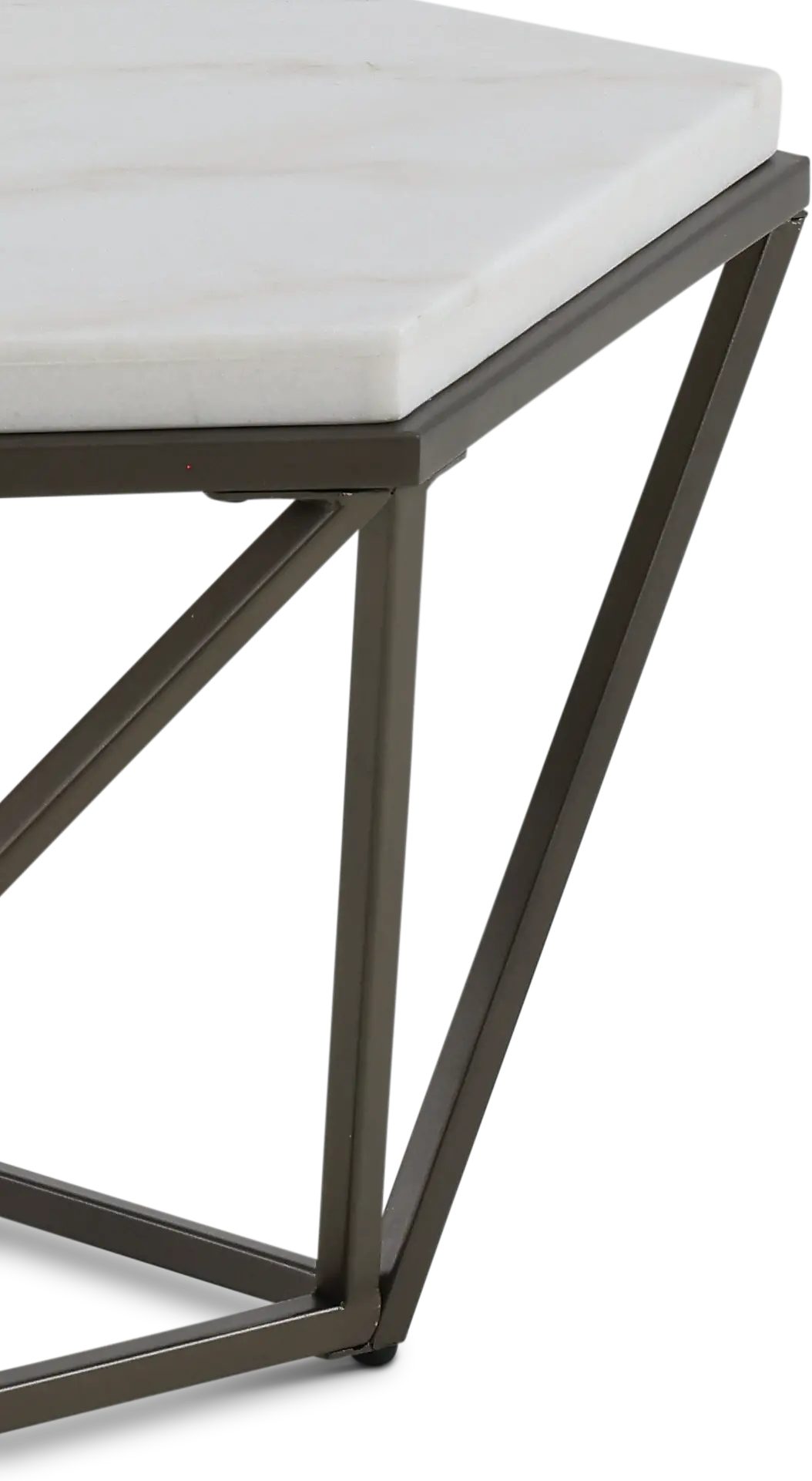 Corvus Modern Coffee Table with White Marble Top